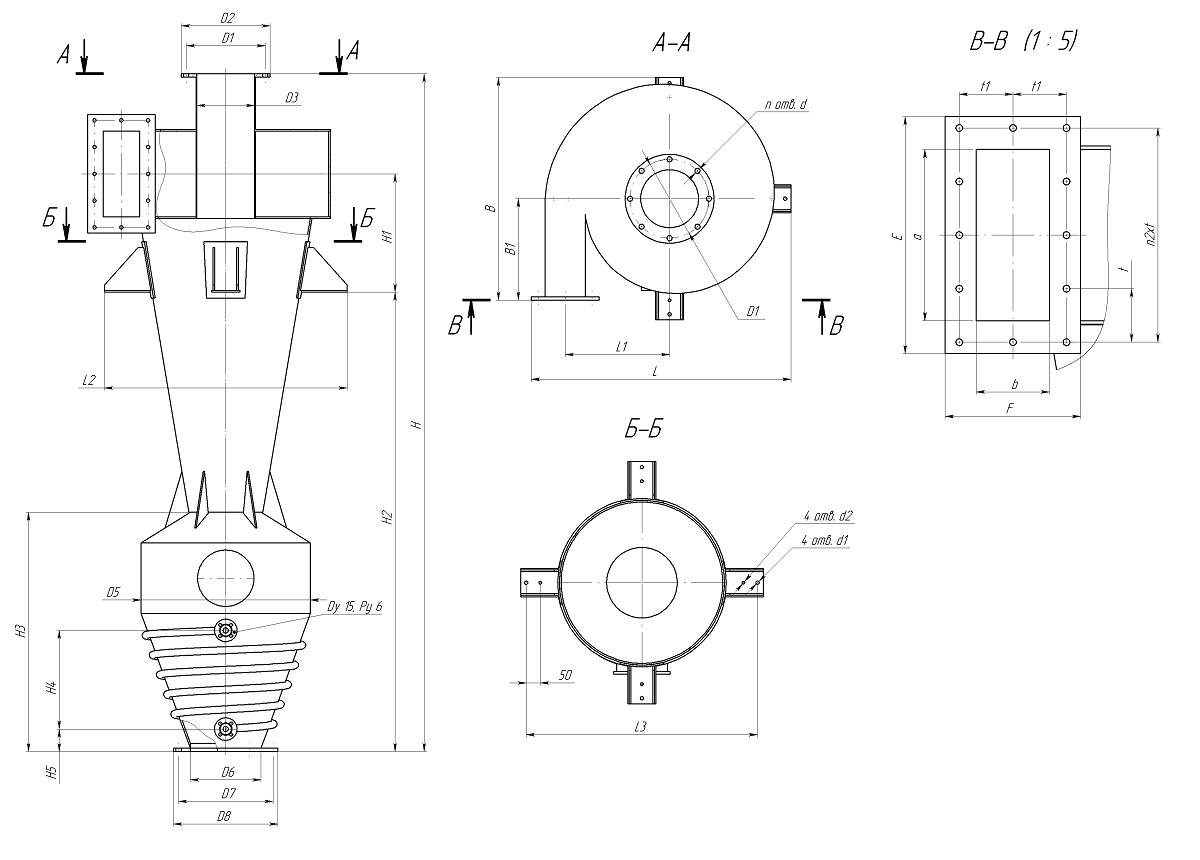 чертеж циклона СК-ЦН-34 в Искитиме